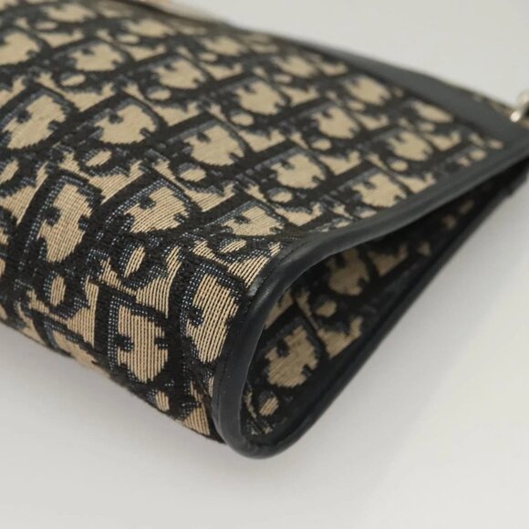 Christian Dior Trotter Canvas Shoulder Bag Navy Gold Auth ep9528 - Picture 5 of 16